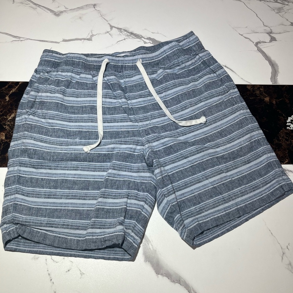 Striped Blue and White Casual Shorts